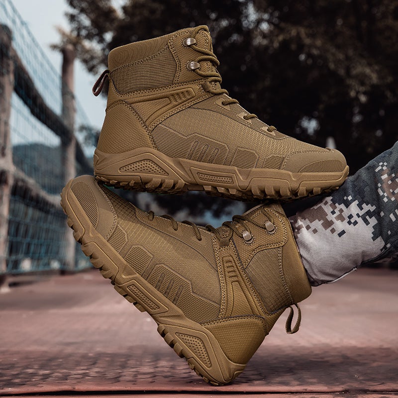 Outdoor Mountaineering Field Training Field Military Boots New Mid-High Top Waterproof Adventure Rescue Workwear Desert Tactical Boots - Image 3